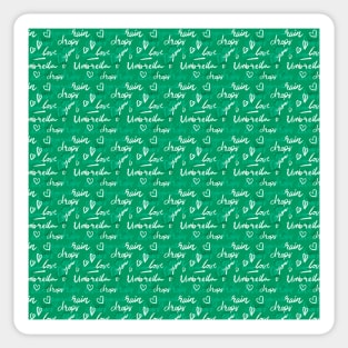 Rainy Green Words Sticker